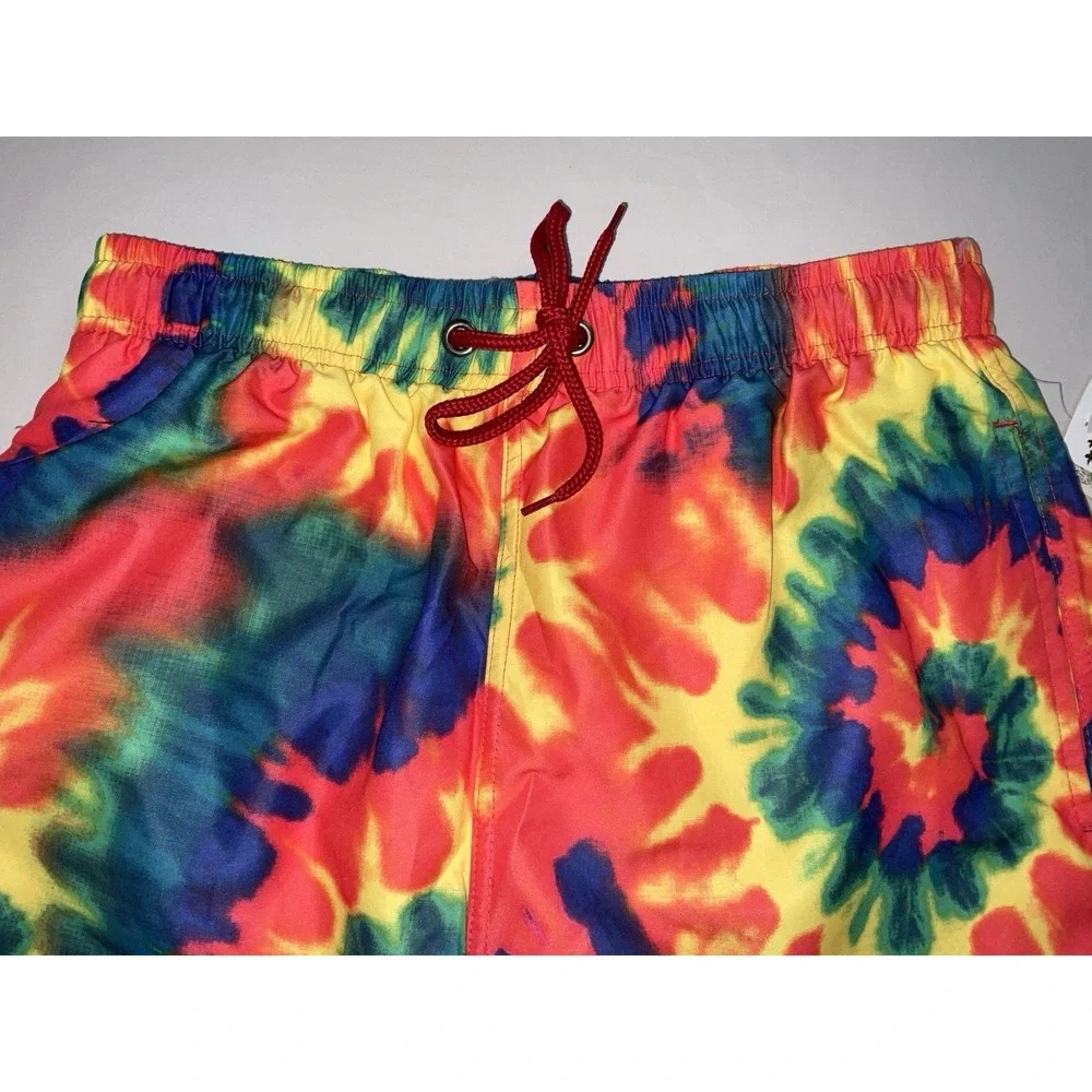 NWT Men's U.S.‎ Surf Club Oahu, Hawaii Tie Dyed Lined Swim Trunks - Small